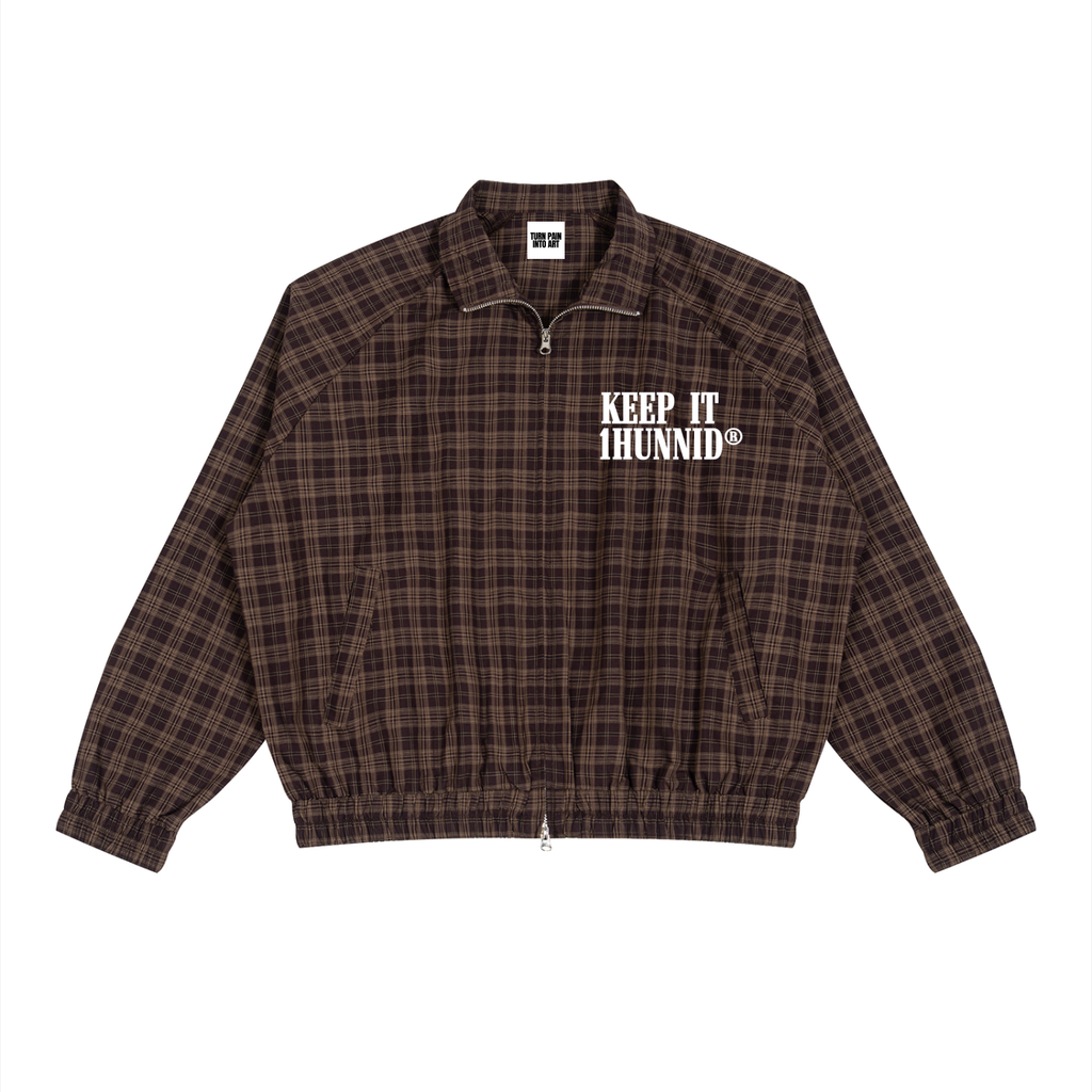 “BEN FRANK” unisex Plaid Track Jacket