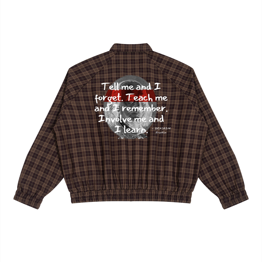 “BEN FRANK” unisex Plaid Track Jacket