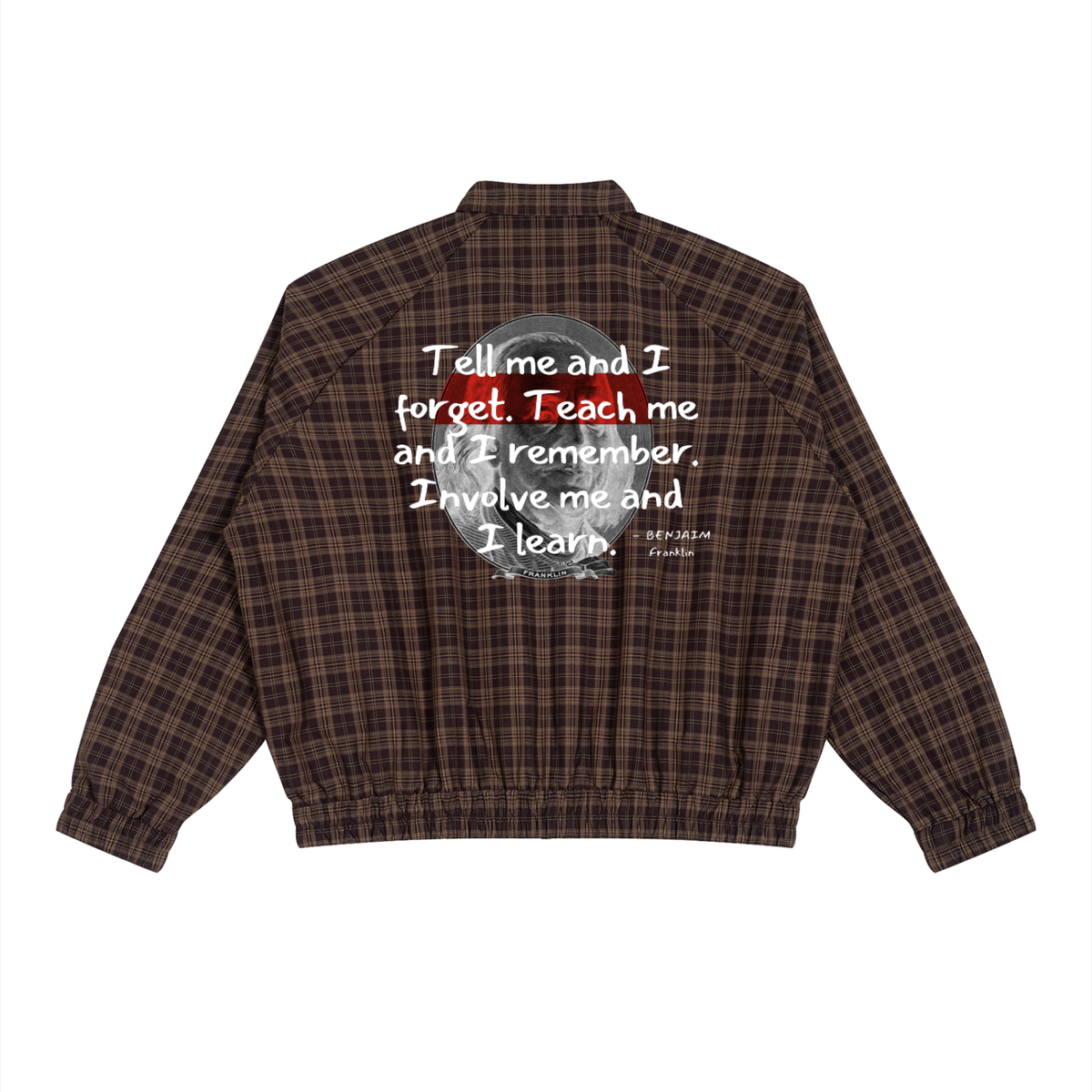 “BEN FRANK” unisex Plaid Track Jacket